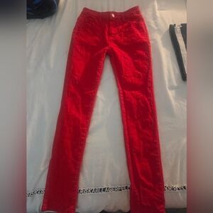 Kids Bold Red Skinny Jeans